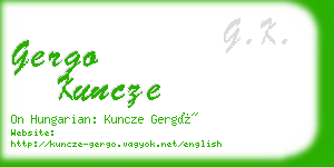 gergo kuncze business card